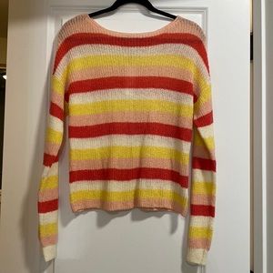 Cupcakes & Cashmere Striped Boatneck Knit Sweater